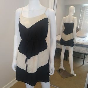 Black and Creme thin strapped dress